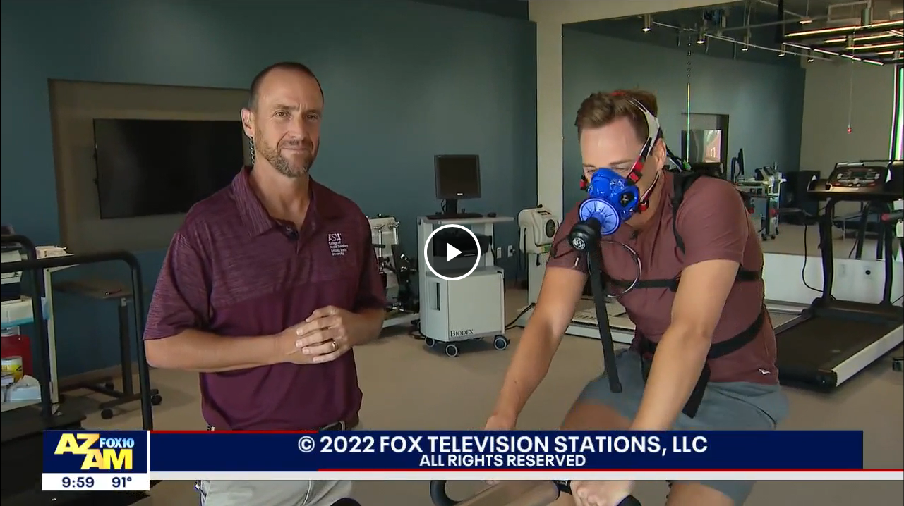 FOX 10 Phoenix’s Ty Brennan visits Phoenix Bioscience Core for stress testing with ASU College of Health Solutions